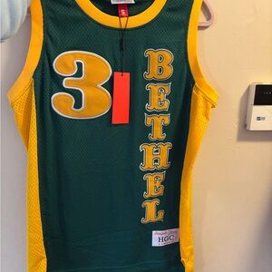 Alan Iverson Headgear Classics Bethel Green & Yellow Men’s Jersey Sz Small BNWT